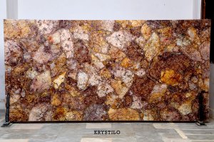 Orange Quartz gemstone wall cladding