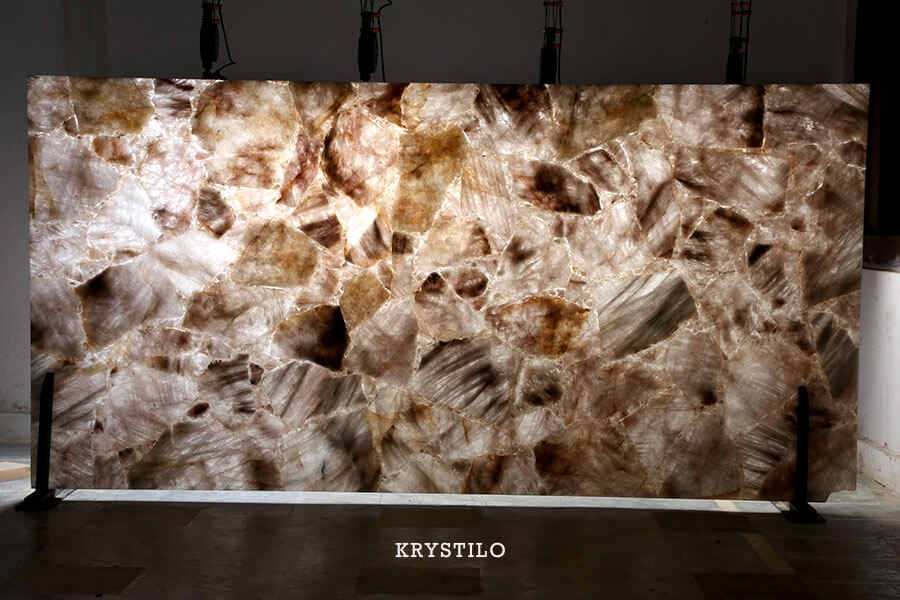 Rustic Quartz Cladding Semi-Precious Gemstone Wall Cladding | Luxury Interior | Krystilo