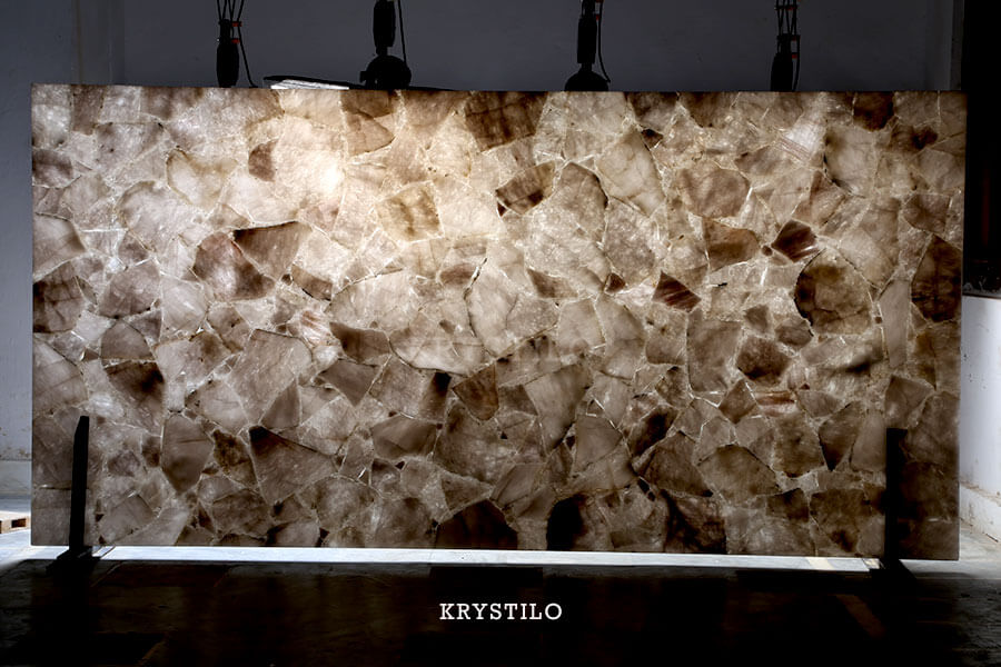 Rustic Quartz Cladding Semi-Precious Gemstone Wall Cladding | Luxury Interior | Krystilo